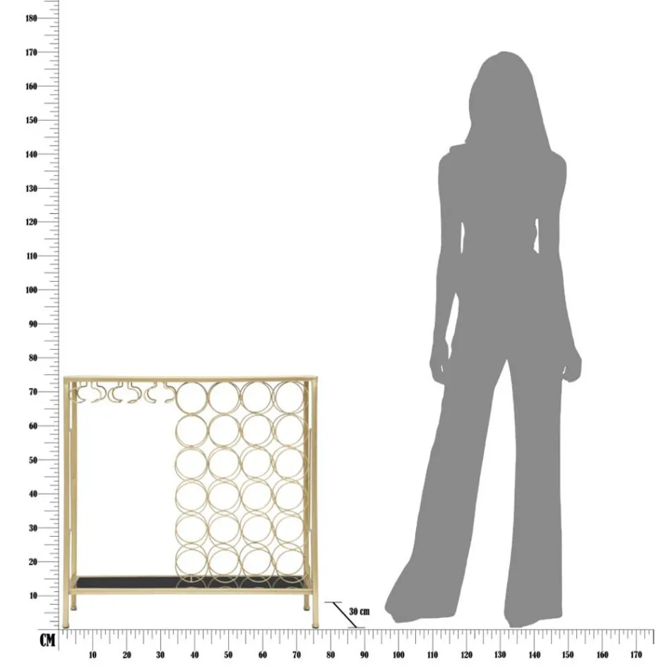 Konzola držáku skleněné lahve se zlatou železnou strukturou - Vicio Viadurini