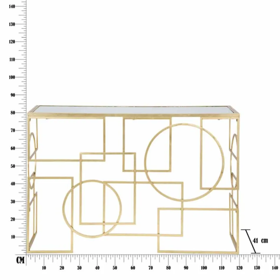 Moderní designová obdélníková konzola ze železa a zrcadla - Billie Viadurini