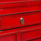 Červená konzole z jilmového dřeva se 3 zásuvkami Design Homemotion - Sonten Viadurini