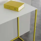 Konzole do obývacího pokoje z bílého křišťálu s kovovou základnou vyrobená v Itálii - Iridio Viadurini