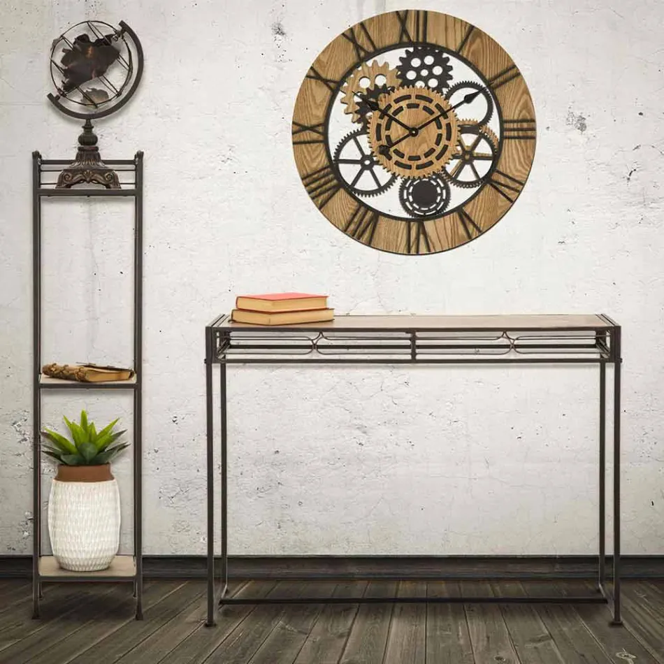 Moderní stylová obdélníková konzola do obývacího pokoje ze železa a MDF - Wendell Viadurini