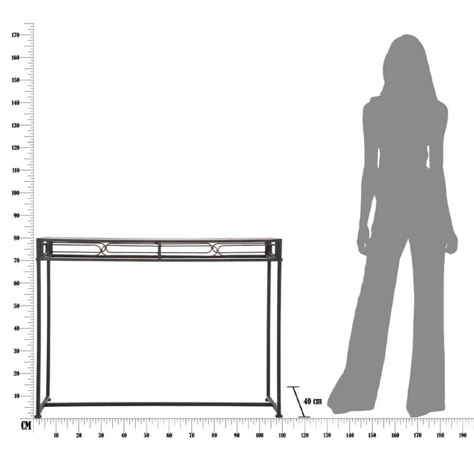 Moderní stylová obdélníková konzola do obývacího pokoje ze železa a MDF - Wendell Viadurini