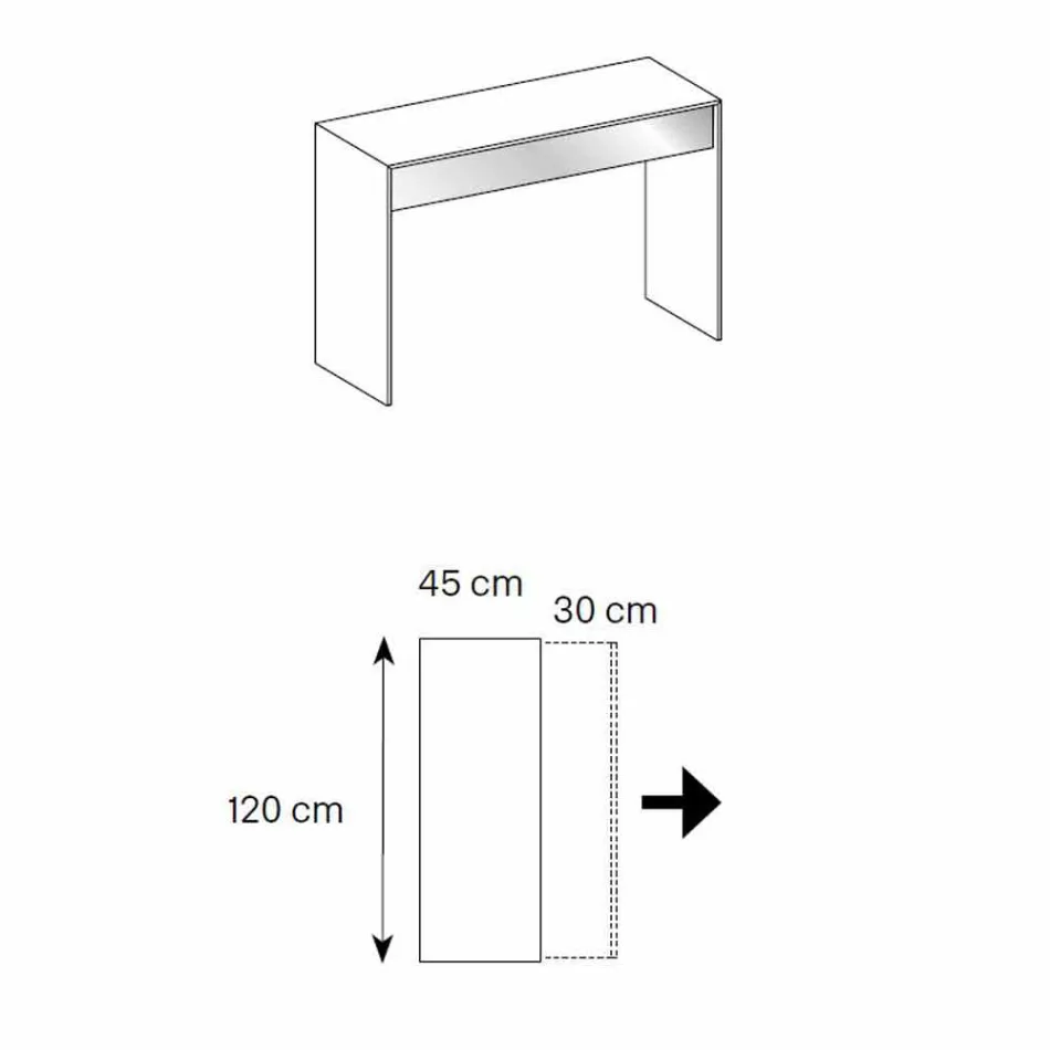 Konzolový stůl v uzené sklenici se zásuvkou vyrobenou v Itálii - Mantra Viadurini