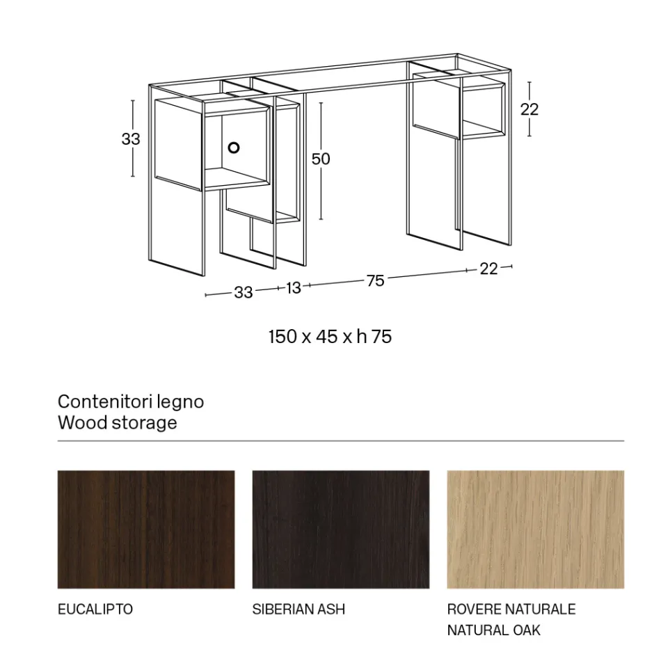 Konzolový stůl z extra čirého skla a dřeva Made in Italy - Damiano Viadurini