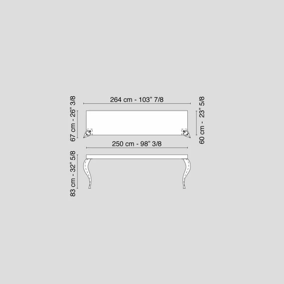 Konzole v moderním stylu MDF a Luigi ocel Viadurini