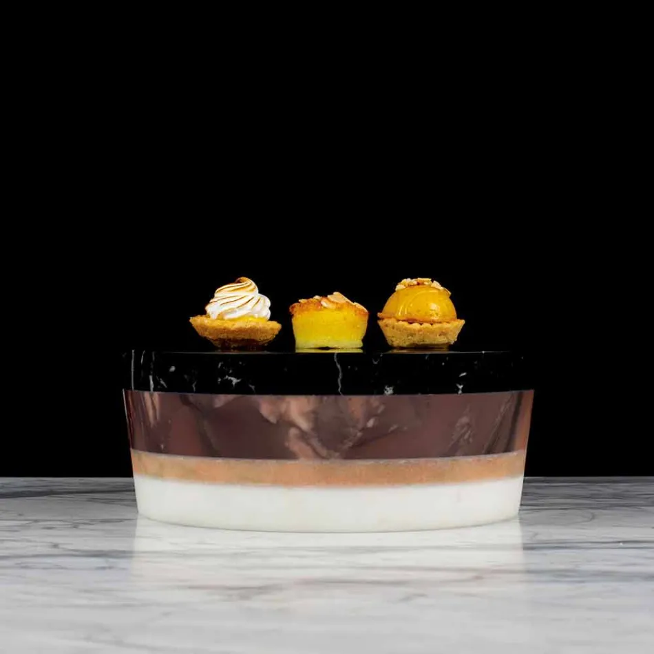 Italský luxusní vrstvený mramorový středový kontejner - Leonida Viadurini