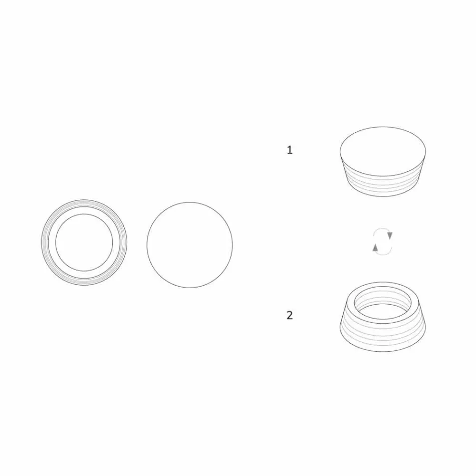 Italský luxusní vrstvený mramorový středový kontejner - Leonida Viadurini