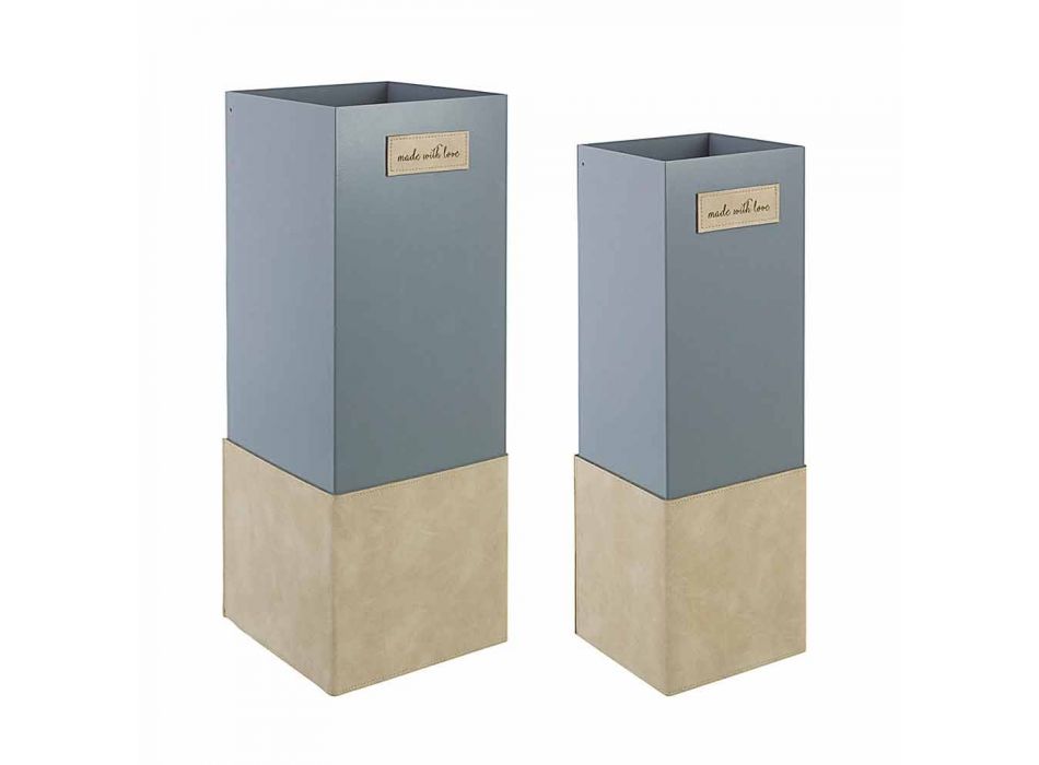 Dvojice moderního stojanu na deštníky z oceli a koženky Homemotion - Umbro Viadurini