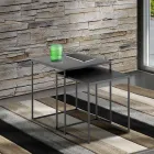 Pár konferenčních stolků v antracitově lakované oceli - Sospiro Viadurini