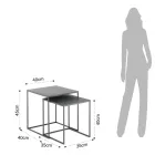 Pár konferenčních stolků v antracitově lakované oceli - Sospiro Viadurini
