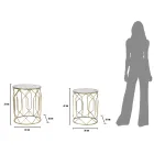 Dvojice železných konferenčních stolků s kulatou skleněnou deskou - Etro Viadurini