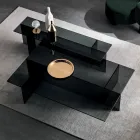 Pár moderních konferenčních stolků z uzeného skla vyrobený v Itálii - Sestola Viadurini