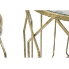 Pár zlatých železných konferenčních stolků s kulatou skleněnou deskou - Etro Viadurini