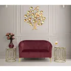 Pár zlatých železných konferenčních stolků s kulatou skleněnou deskou - Etro Viadurini