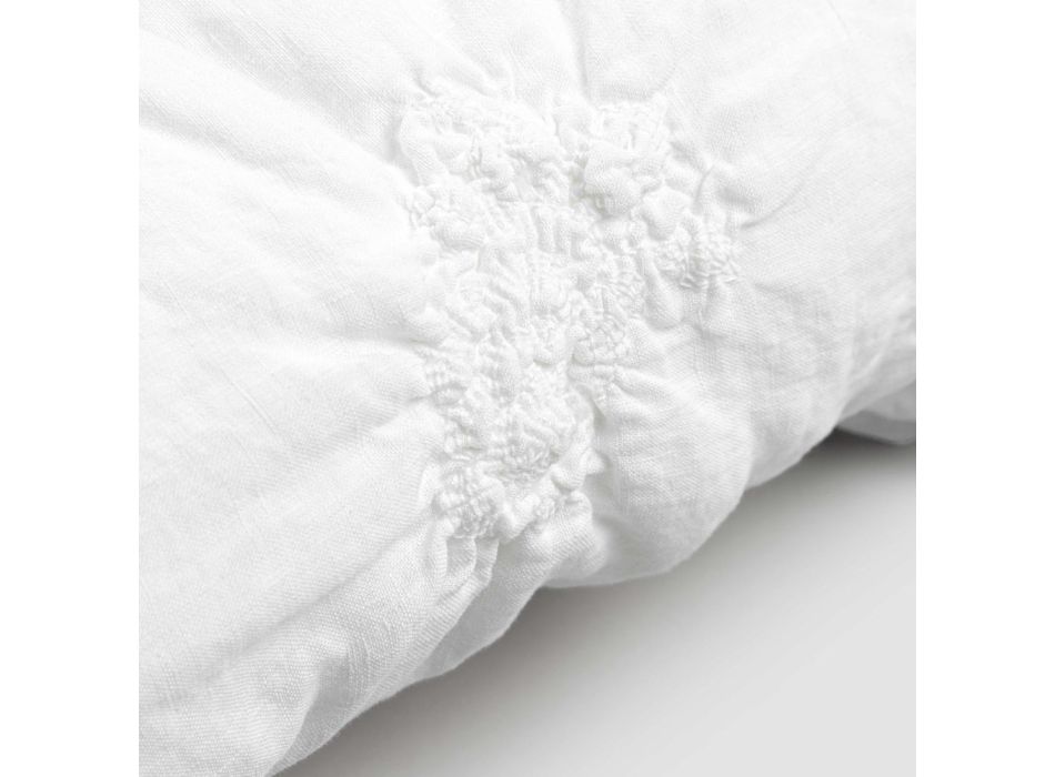 Přehoz na postel z lnu a bavlny s elegantní luxusní výšivkou - Patrizio Viadurini