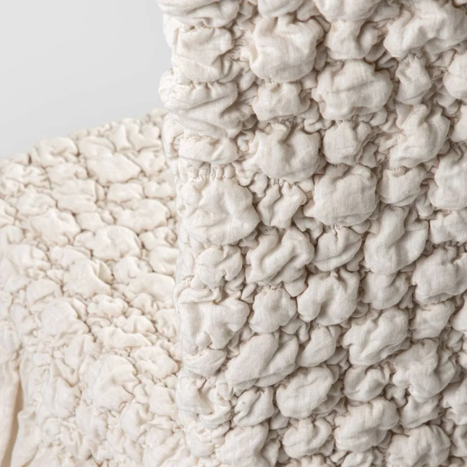 Elegantní potah na židli s opěradlem do obývacího pokoje z vyšívaného prádla - Panteo Viadurini