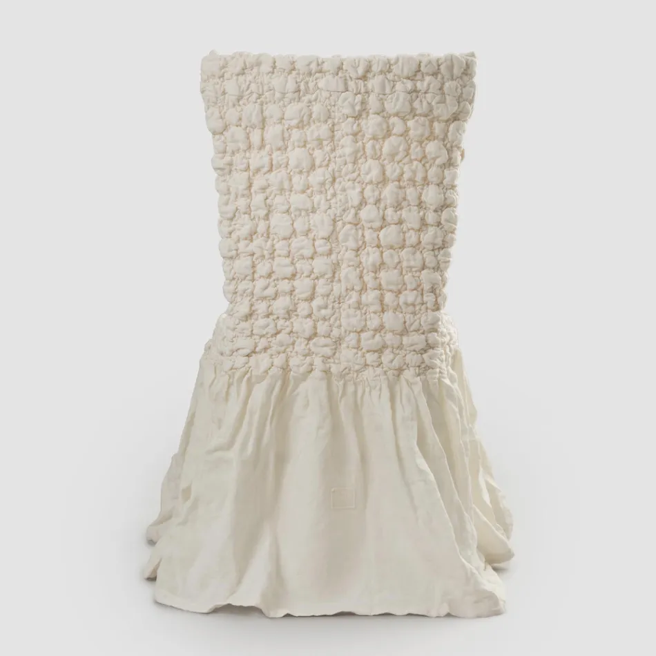 Elegantní potah na židli s opěradlem do obývacího pokoje z vyšívaného prádla - Panteo Viadurini