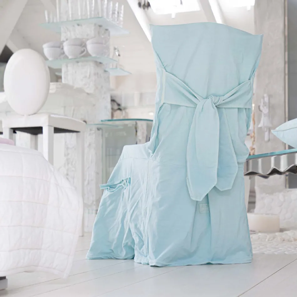 Elegantní potah na židli do obývacího pokoje v barevné bavlně s opěradlem - Filippa Viadurini