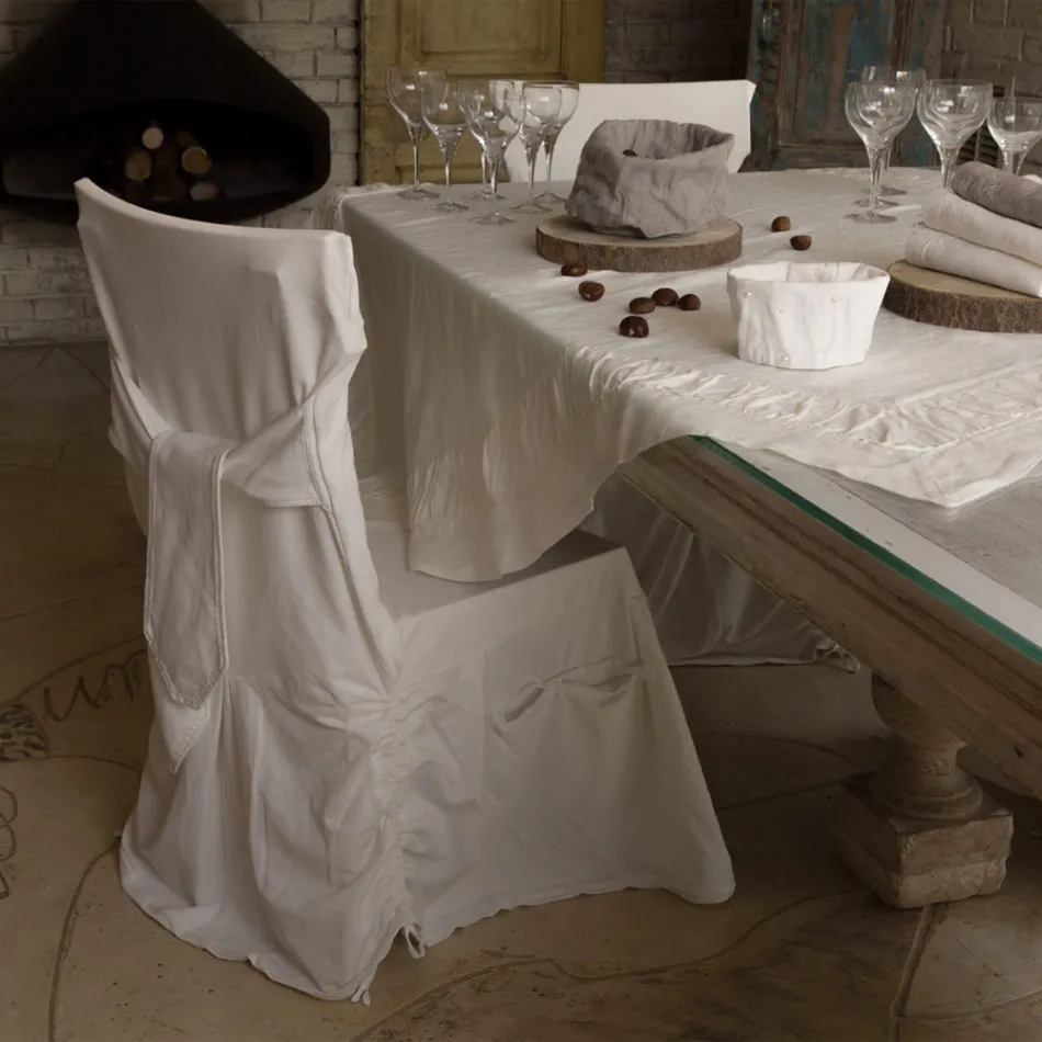 Elegantní potah na židli do obývacího pokoje v barevné bavlně s opěradlem - Filippa Viadurini