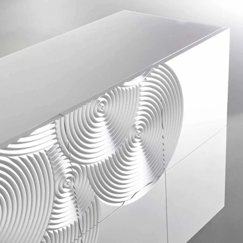 Příborník s 10 ante břidlice, moderní design, bílá, černá nebo zlato Viadurini