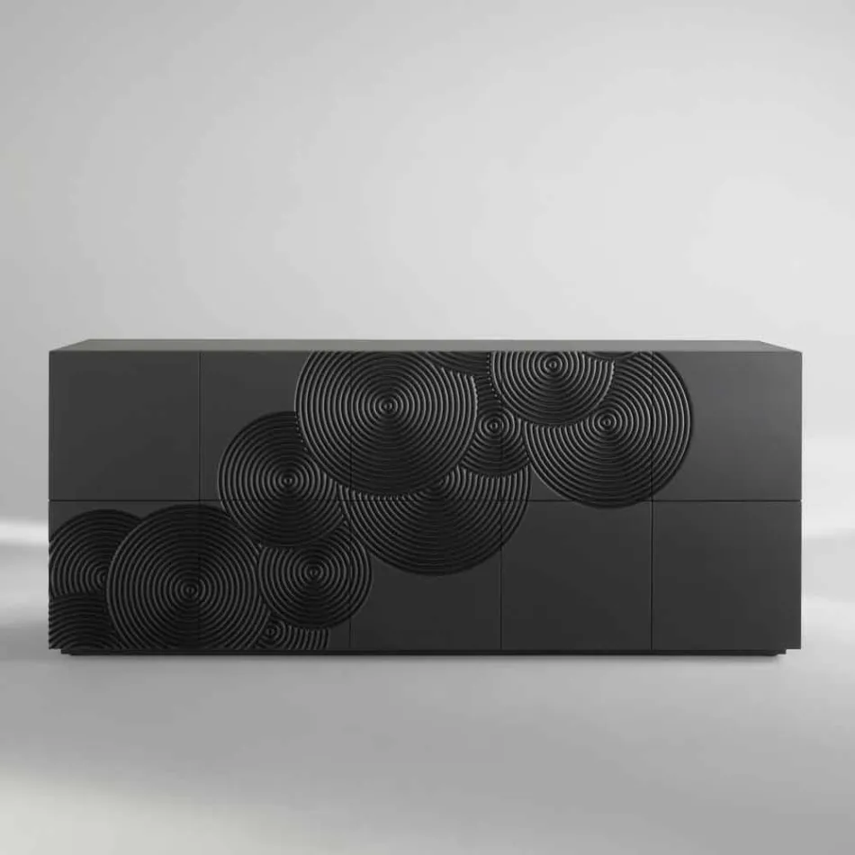 Příborník s 10 ante břidlice, moderní design, bílá, černá nebo zlato Viadurini