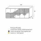 Příborník s 10 ante břidlice, moderní design, bílá, černá nebo zlato Viadurini
