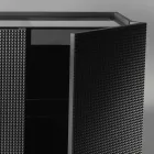 Příborník se dvěma černými dveřmi se 2 dveřmi a výsuvné zásuvky Flora Viadurini