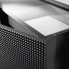 Příborník se dvěma černými dveřmi se 2 dveřmi a výsuvné zásuvky Flora Viadurini