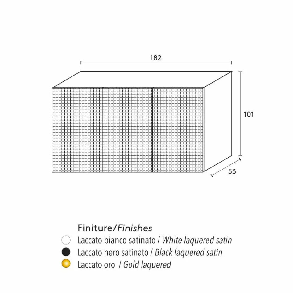 Příborník se dvěma černými dveřmi se 2 dveřmi a výsuvné zásuvky Flora Viadurini