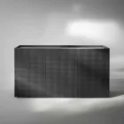 Příborník se dvěma černými dveřmi se 2 dveřmi a výsuvné zásuvky Flora Viadurini