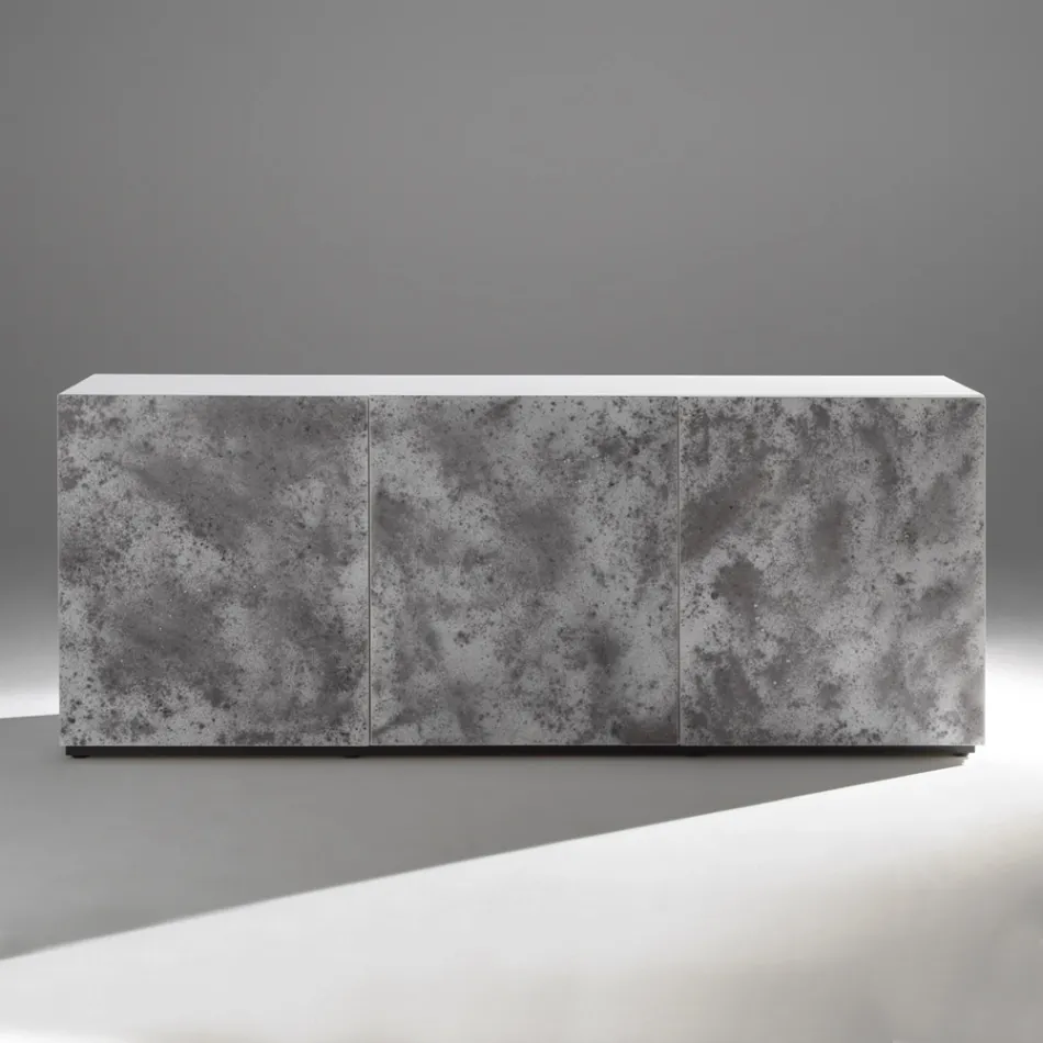 3dveřová příborník se 3 vnitřními policemi ze dřeva a MDF - Pesci Viadurini