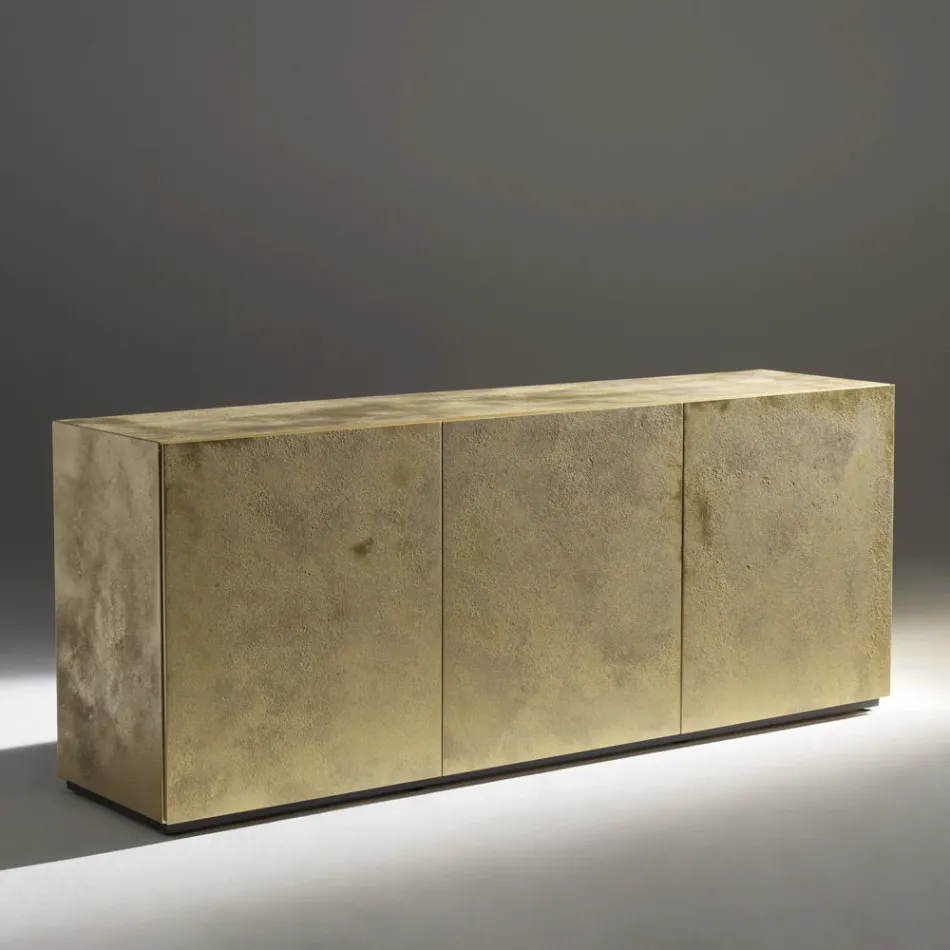 3dveřová příborník se 3 vnitřními policemi ze dřeva a MDF - Pesci Viadurini