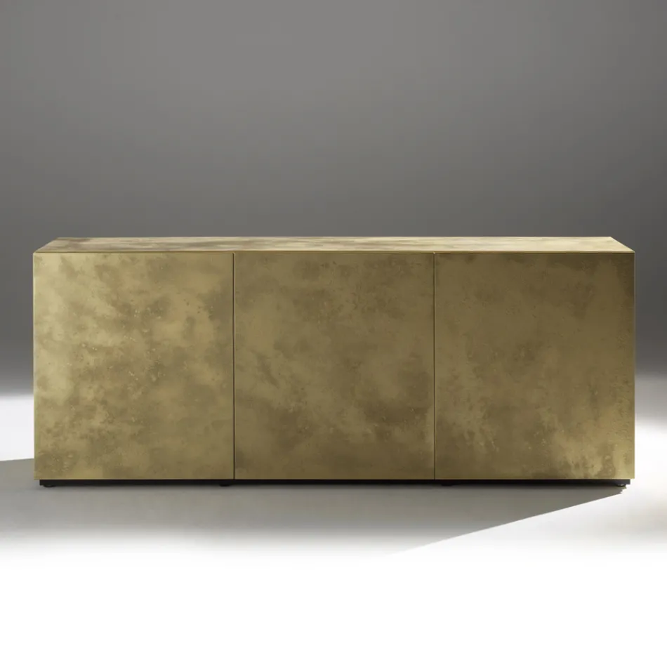 3dveřová příborník se 3 vnitřními policemi ze dřeva a MDF - Pesci Viadurini