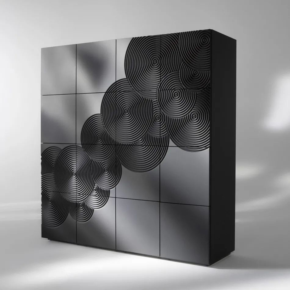 Moderní designový 8dveřový příborník Ardesia, bílá, černá nebo zlatá Viadurini