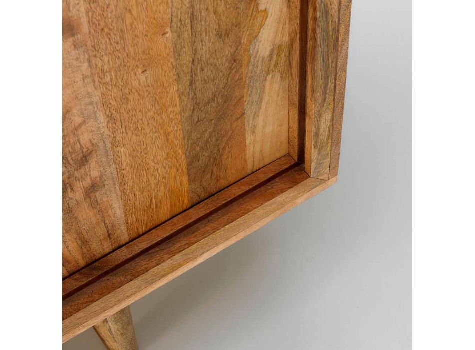 Šatní skříň s dvěma posuvnými dveřmi v mango dřevě, Cepagatti Viadurini