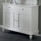 Vysoký příborník s vitrínou v obývacím pokoji ze dřeva Made in Italy - Bran Viadurini