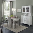 Vysoký příborník s vitrínou v obývacím pokoji ze dřeva Made in Italy - Bran Viadurini