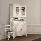 Vysoký příborník s vitrínou v obývacím pokoji ze dřeva Made in Italy - Bran Viadurini