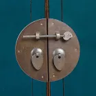 Nízký příborník 2 dvířka a 2 zásuvky z modrého jilmového dřeva Homemotion - Konan Viadurini