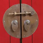 Vintage nízký příborník se 2 dveřmi z červeného jilmového dřeva Homemotion - Konan Viadurini