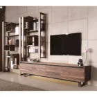 Nízký dřevěný příborník s kovovou základnou Made in Italy - Berta Viadurini