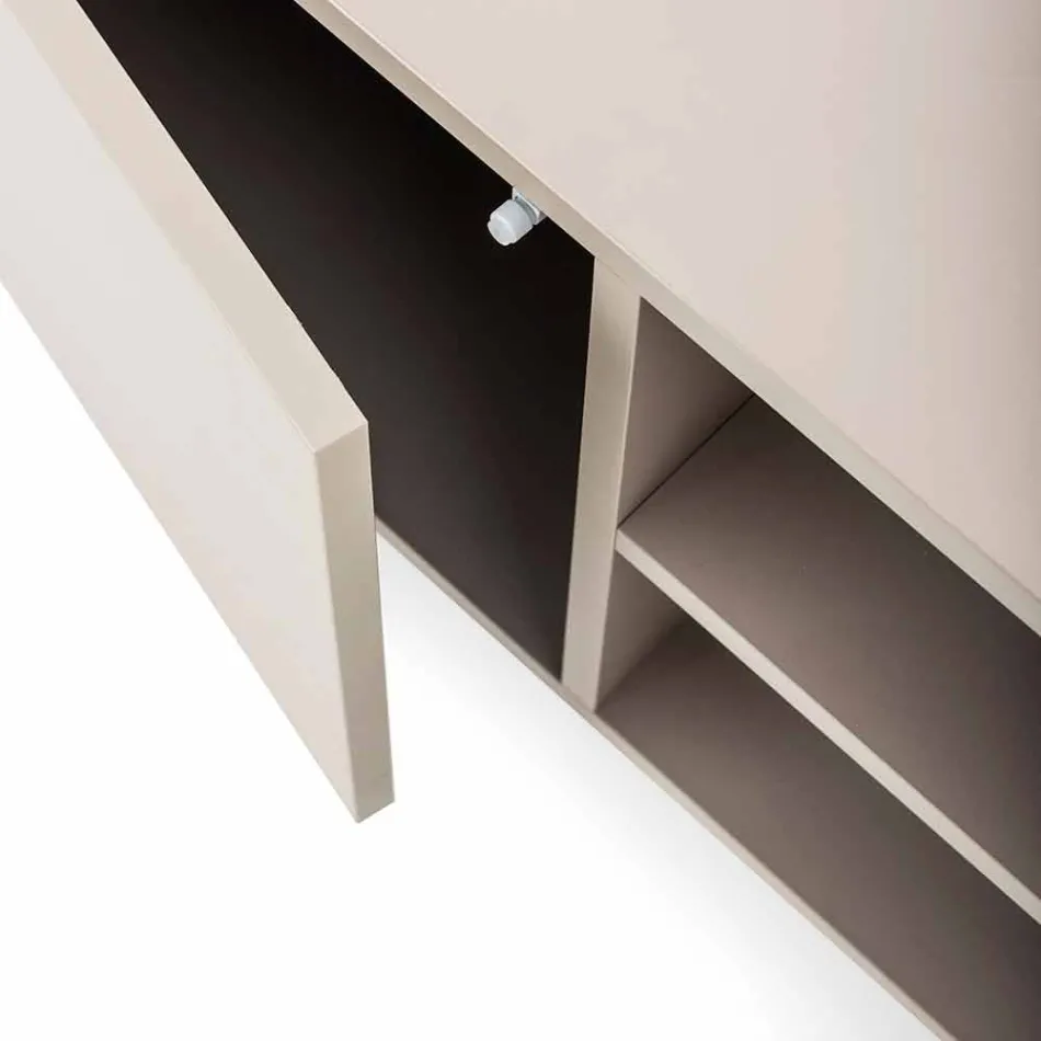 Moderní Low Sideboard v MDF a Metal Made v Itálii - Rohan Viadurini