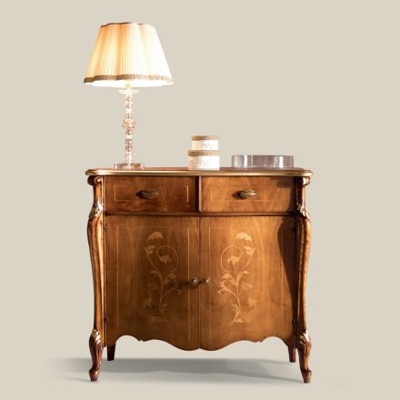 Klasický dřevěný příborník do obývacího pokoje s intarziemi Made in Italy - Ottaviano Viadurini