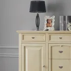 Klasický příborník ze dřeva Tanganica se 6 zásuvkami a 2 dvířky Made in Italy - Bragi Viadurini