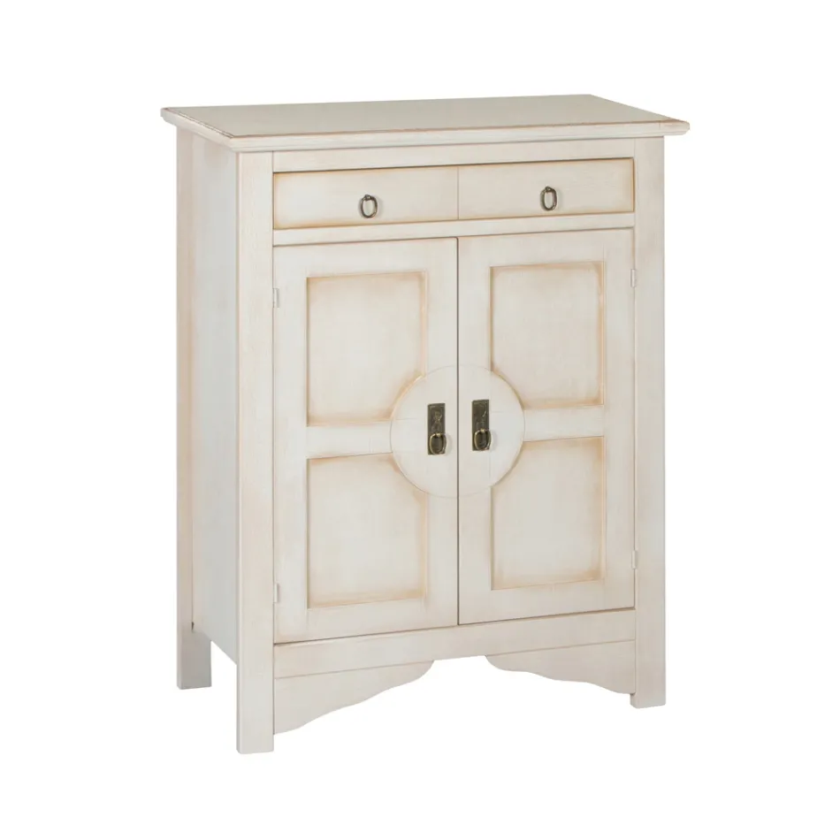 Příborník se 2 dvířky a 2 zásuvkami v různých povrchových úpravách Made in Italy - Hanuman Viadurini