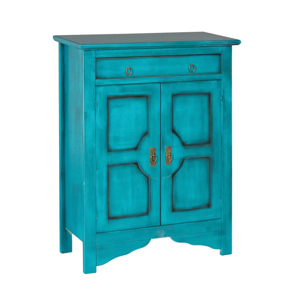 Příborník se 2 dvířky a 2 zásuvkami v různých povrchových úpravách Made in Italy - Hanuman Viadurini