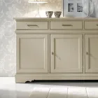 Příborník se 3 dvířky a 3 zásuvkami z patinované slonoviny Made in Italy - Gleti Viadurini