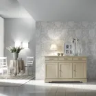 Příborník se 3 dvířky a 3 zásuvkami z patinované slonoviny Made in Italy - Gleti Viadurini