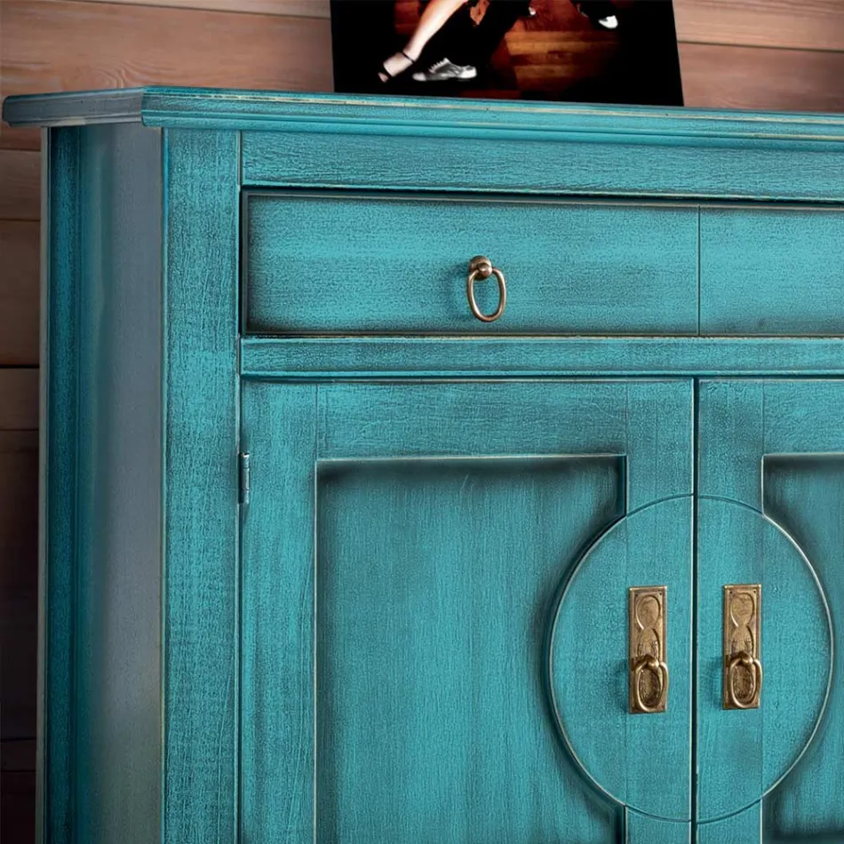 Příborník se 3 dvířky a 3 zásuvkami v různých povrchových úpravách Made in Italy - Ganesha Viadurini