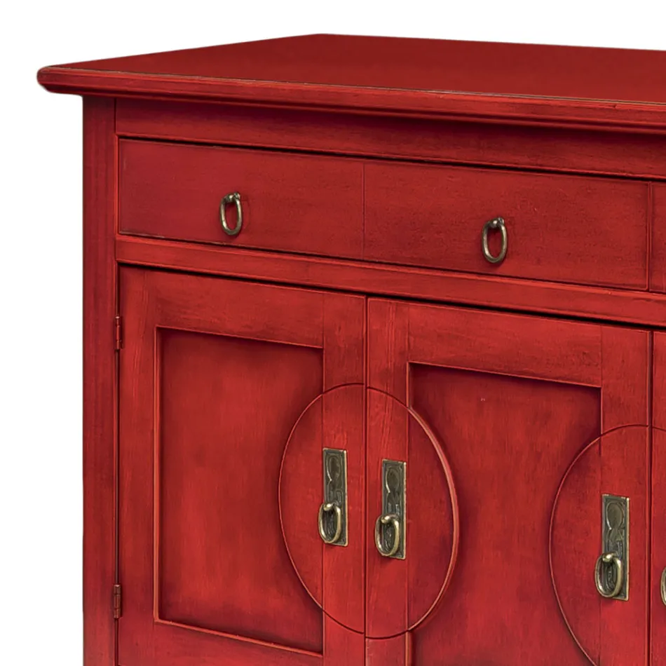 Příborník se 3 dvířky a 3 zásuvkami v různých povrchových úpravách Made in Italy - Ganesha Viadurini